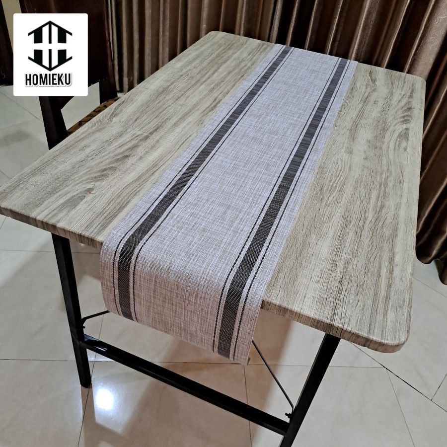 Table runner set linen polos krem vintage etnik - Plaid