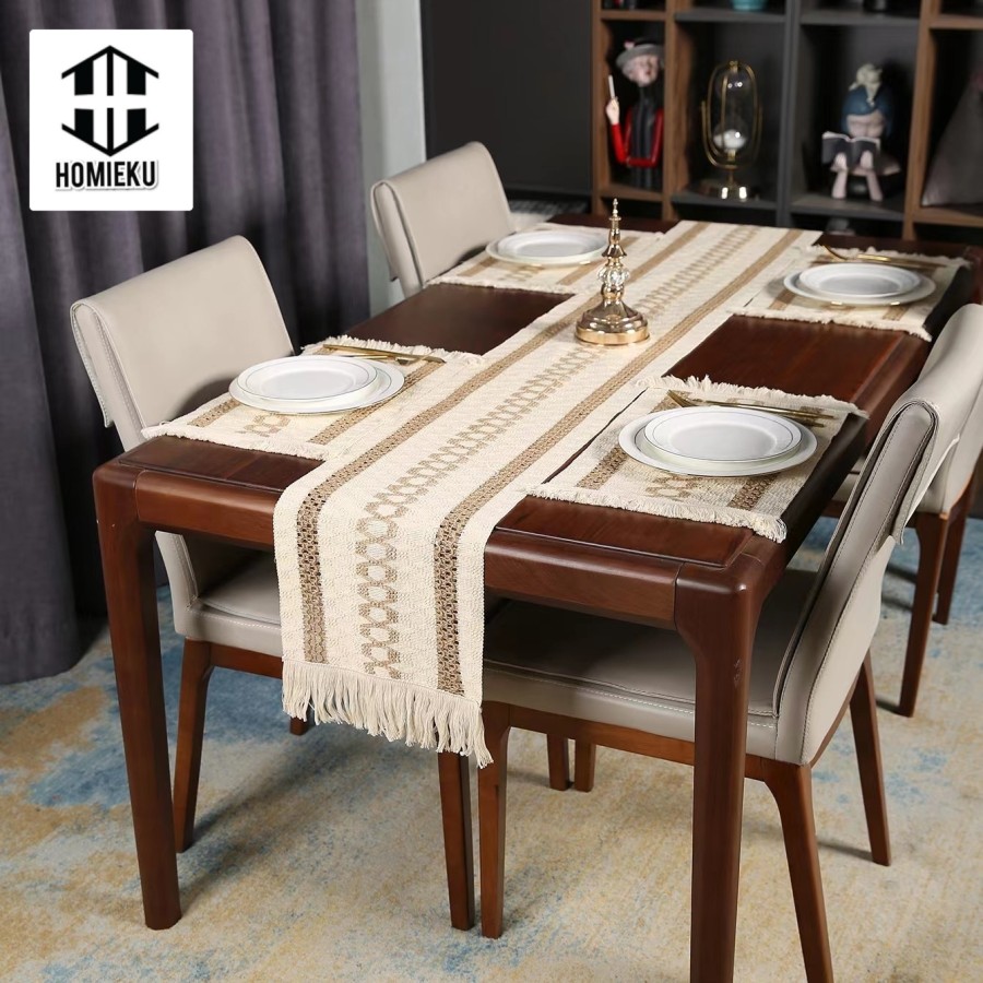 Table Runner Rajut Vintage Knitting Kuno Nordic Scandinavian 150 200