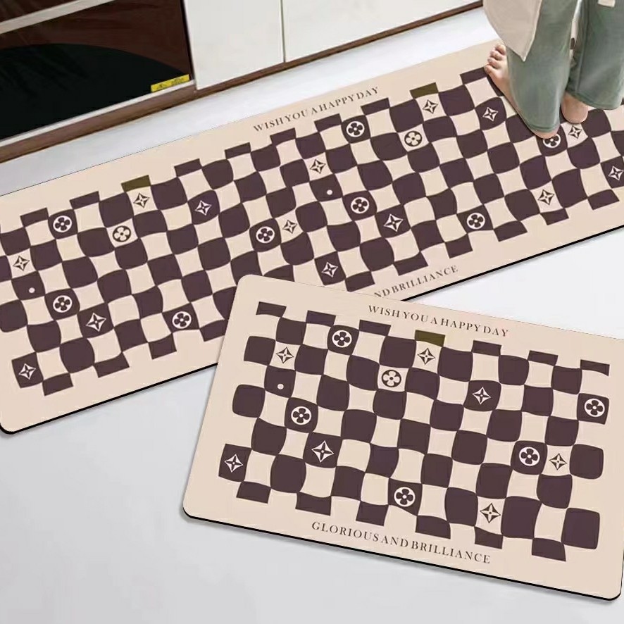 Keset dapur panjang anti slip set 2 in 1 minimalis karakter