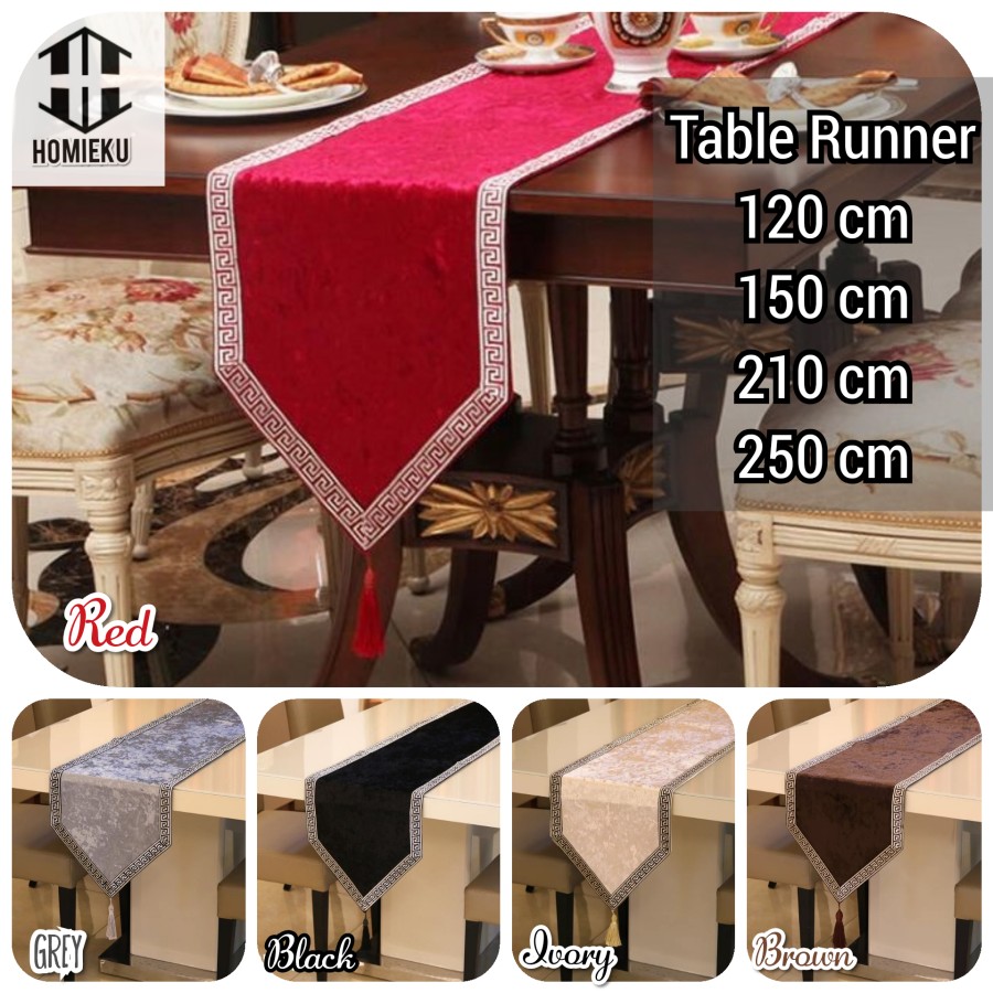 Table Runner Taplak Meja Panjang Minimalis Polos 270 300 250