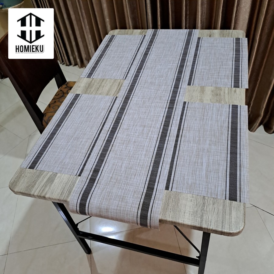 Table runner set linen polos krem vintage etnik - Plaid