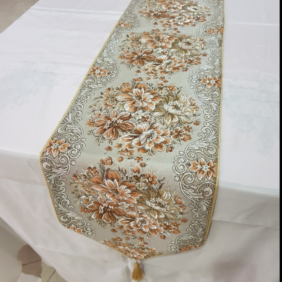 Table Runner Belgi Taplak Meja Panjang Homieku Mewah 150 180 210 250