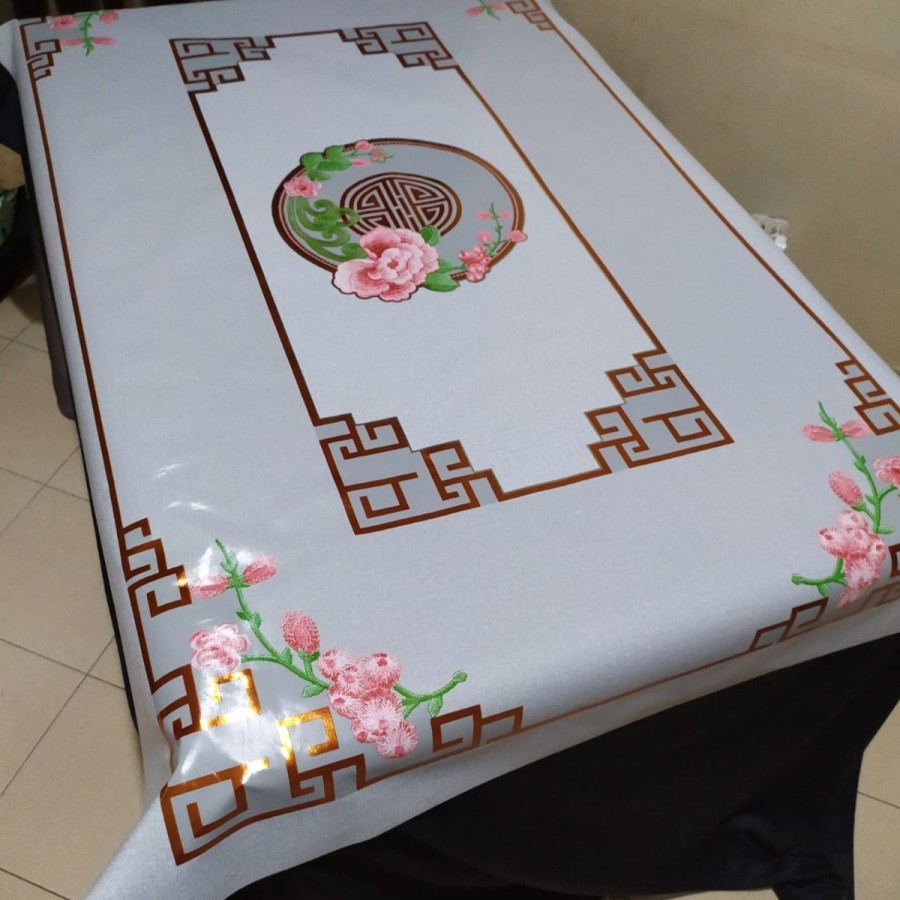 Taplak meja imlek merah motif 90x150 cm