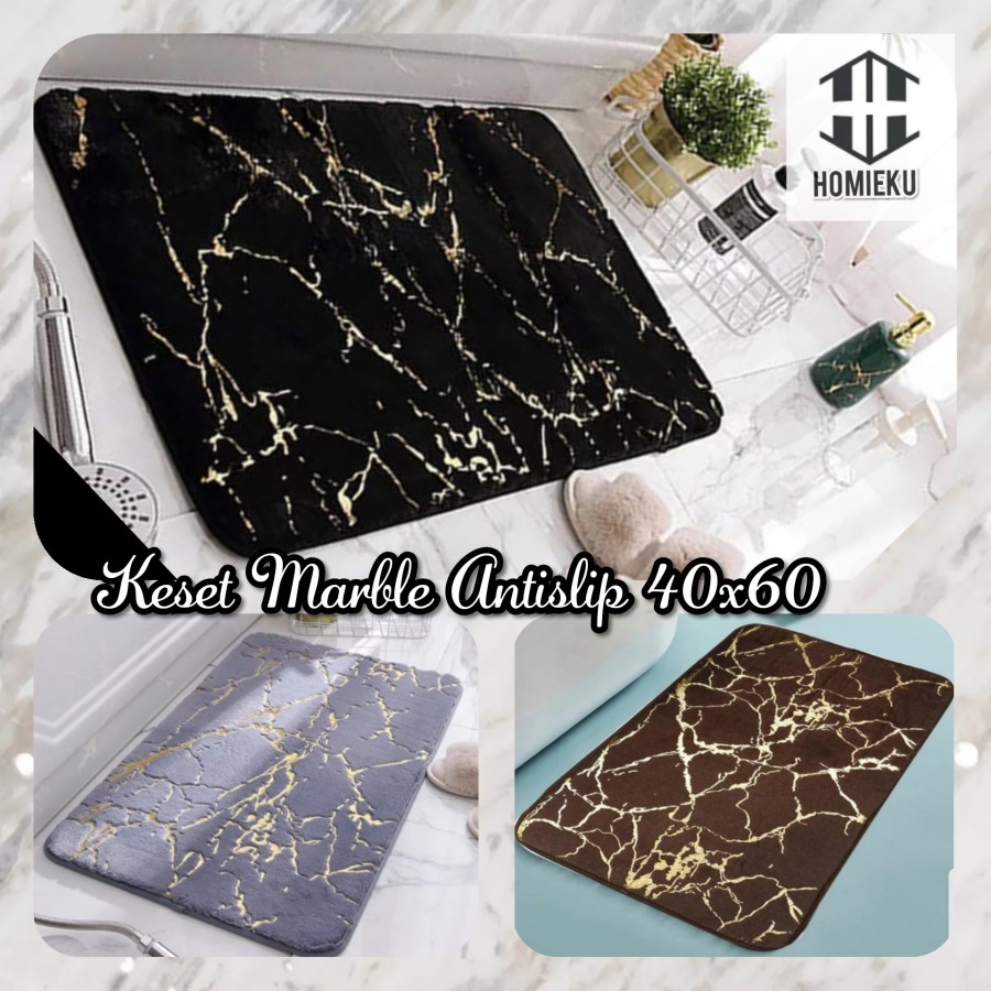Memory foam marble minimalis keset kaki rumah