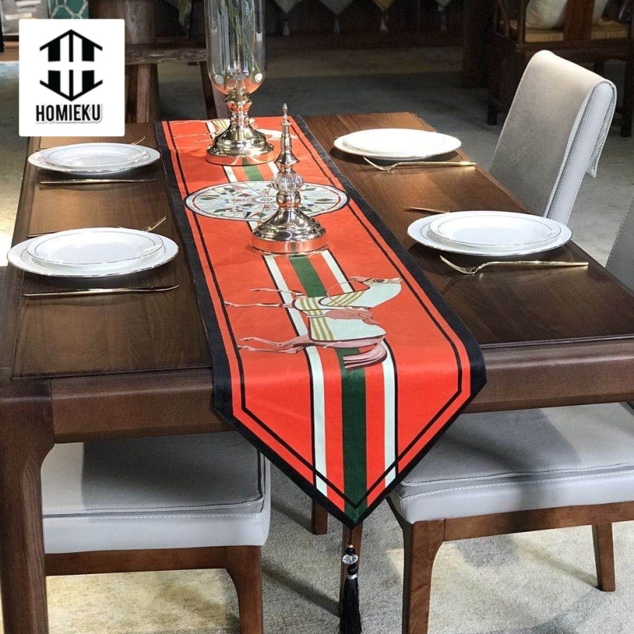 Table Runner Taplak Meja Tamu Makan Panjang Mewah 150 210 cm