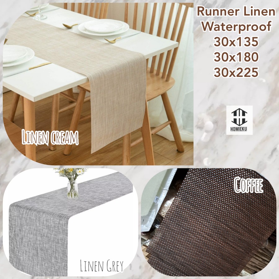 Table runner polos linen industrial 180 225 270