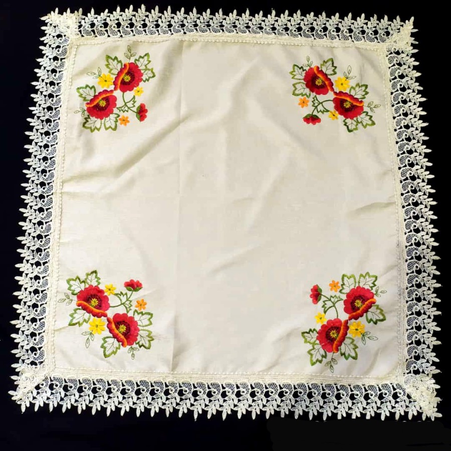 Taplak Meja Persegi Osin Petak Persegi Mewah Bordir 90x90 cm