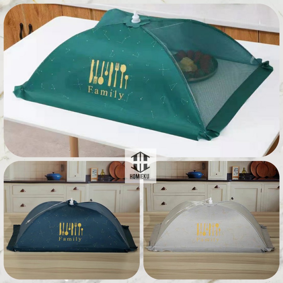 Tudung saji lipat besar polos model payung minimalis