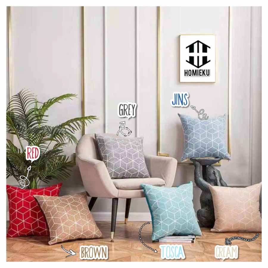 Sarung Bantal Kursi Sofa Minimalis Pastel Nude 40x40 45x45 50x50 cm