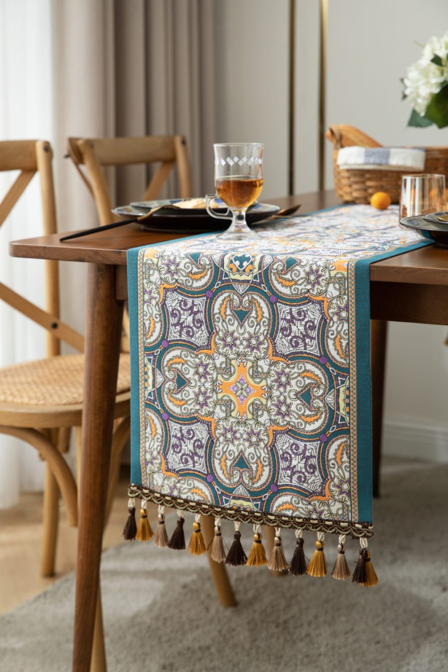 Table Runner Rajut Vintage Knitting Kuno Nordic Scandinavian 150 200