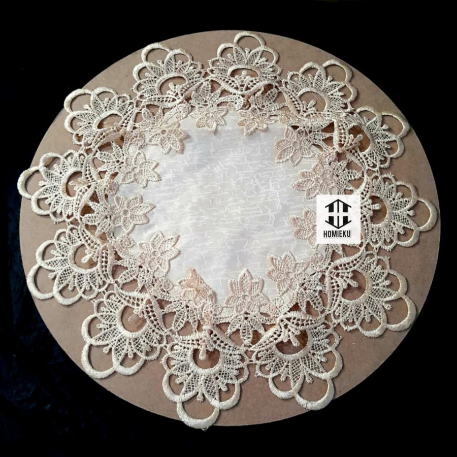 Taplak Meja Bulat Kecil Mewah - Alas Tatakan piring vas 40 cm