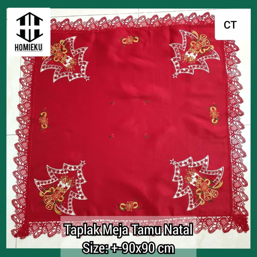 Taplak meja tamu natal christmas mewah pohon natal