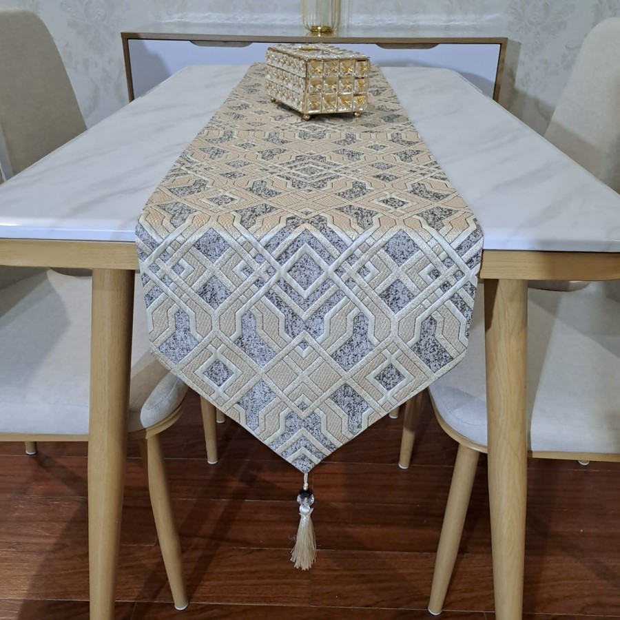 Table Runner Premium Aesthetic Panjang Mewah - Taplak Meja Tamu Panjang Mewah 150 210 250 300 cm