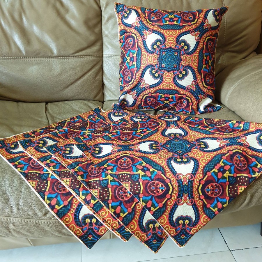 Sarung Bantal Kursi Sofa Set Etnik 40x40 45x45 50x50 cm 