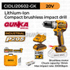 P20S Brushless Impact Drill 13mm INGCO CIDLI20602-GK Bor Tembok Beton