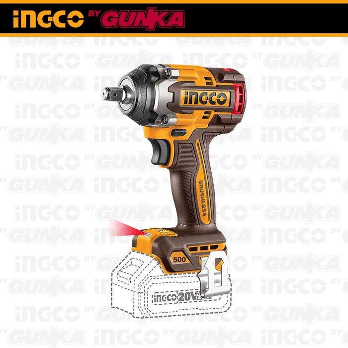 P20S Brushless Impact Wrench (1/2" 450Nm) CIWLI20501 Unit Only Mesin Pembuka Buka Baut Soket Socket Kunci 0.5 Inch Baterai Torsi Besar Ex Ciwli2001
