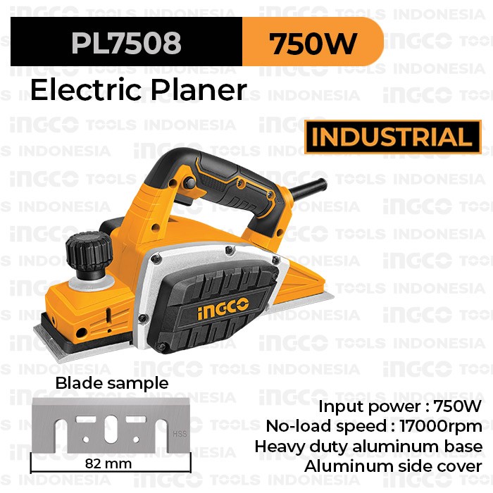 Electric Planer (750W) INGCO PL7508 Mesin Serut ketam Kayu listrik