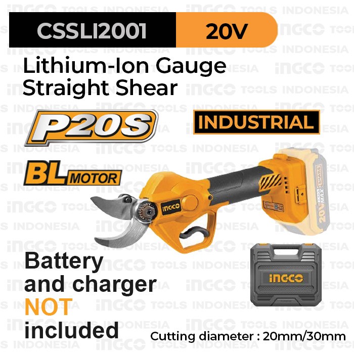 P20S Brushless Shear INGCO CSSLI2001 - Gunting Dahan Ranting Baterai