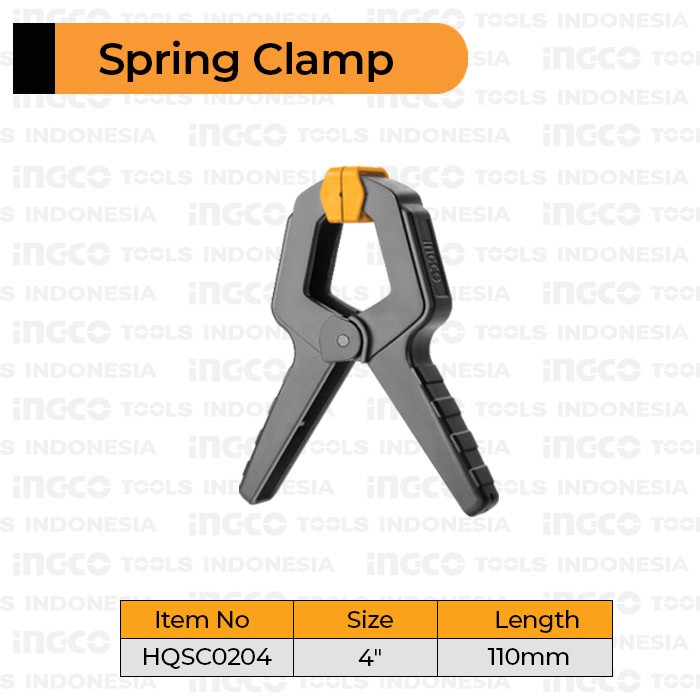 Spring Clamp (4") INGCO HQSC0204 Catok Klem Quick Clip Klip Jepit Kayu