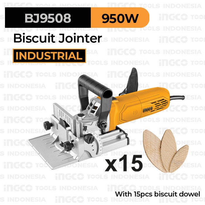 Biscuit Jointer (100mm) INGCO BJ9508 Mesin Penyambung Papan Tenoning