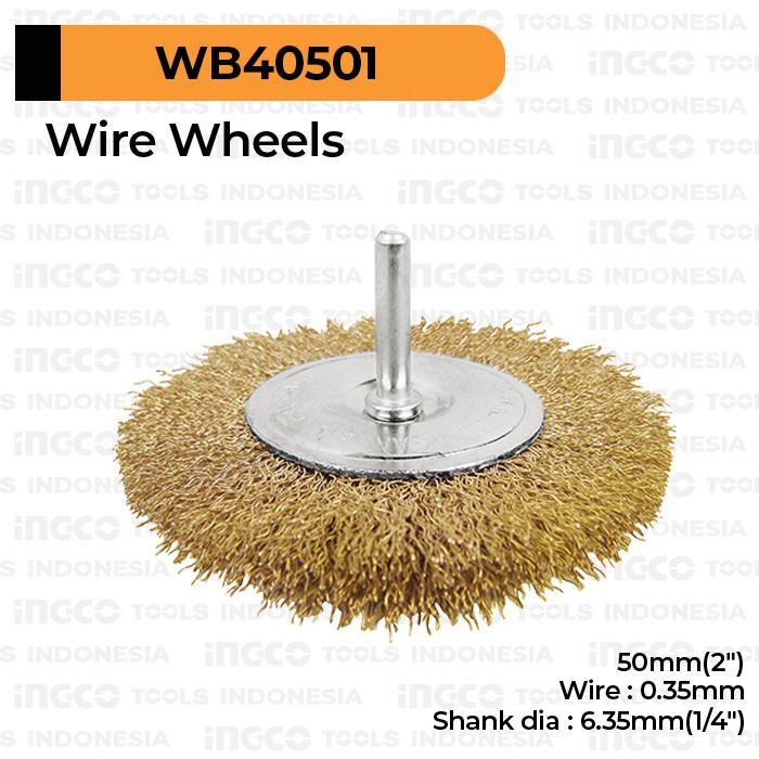 Wire Circular Brush (Bor 2") Kuningan INGCO WB40501 Sikat Kawat Piring