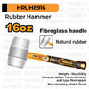 Soft Rubber Hammer (White 16oz/450g) INGCO HRUH8916 Palu Karet Putih Malet Pasang Keramik Marmer Parket Vinyl Granit Anti Penyok Pecah