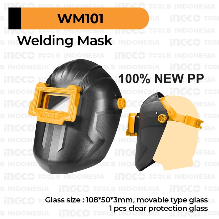 Welding Mask (100% New PP Plastic) INGCO WM101 Topeng Kedok Helm Las