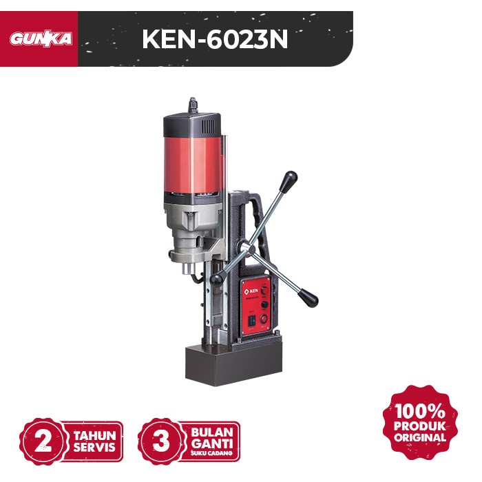 Heavy-Duty Magnetic Core Drill (23mm Mt2 1200W) KEN-6023N Mesin Bor Duduk Magnet Presisi Listrik Durable Industrial High-Grade Milwaukee OEM