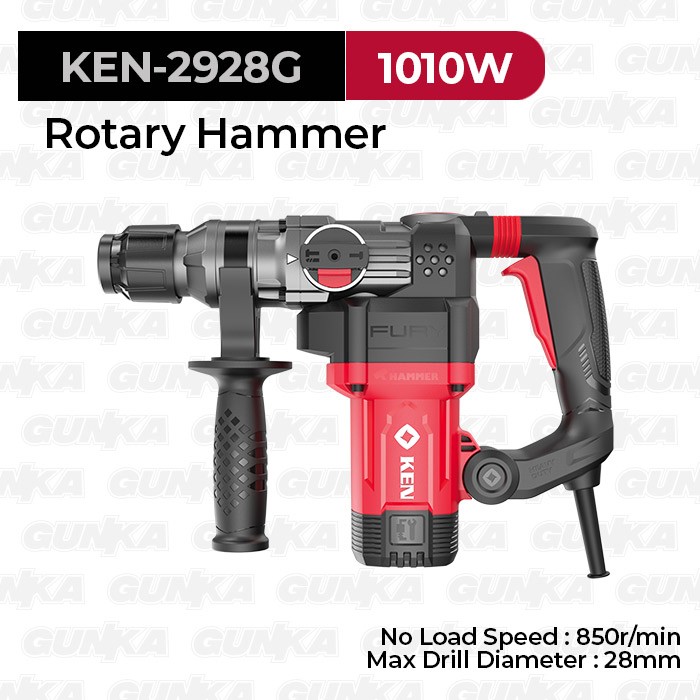 Heavy-Duty Rotary Hammer Drill (SDS-Plus 1010W) KEN-2928G Mesin Bor Bobok Beton Listrik Dual Mode Durable Industrial High-Grade Milwaukee OEM