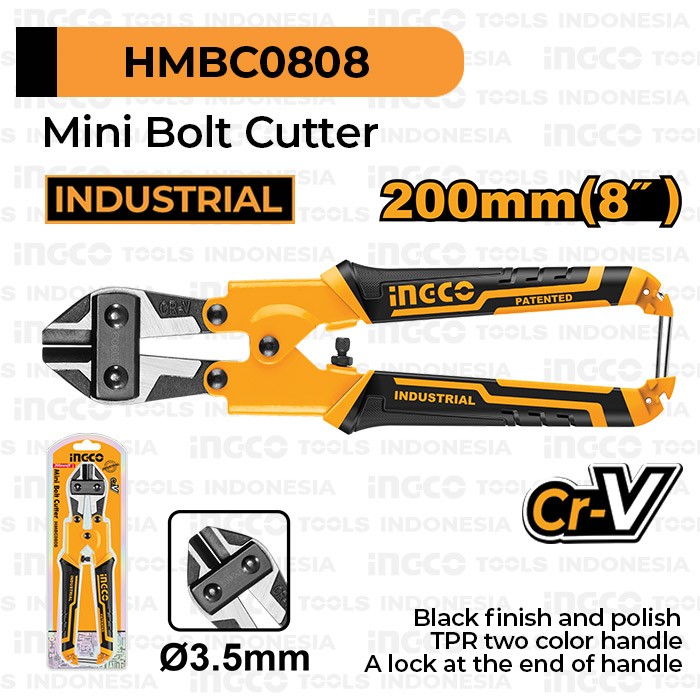 Mini Bolt Cutter (8”) INGCO HMBC0808 Gunting Besi Beton Rantai Behel