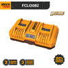 P20S Dual Rapid Charger (4A+4A) INGCO FCLI2082 Cas Fast Charge 2-Slot Baterai Output Max 8A Li-Ion Cordless Tools ex FCLI2024