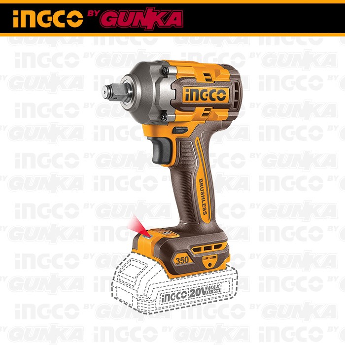 P20S Brushless Impact Wrench (1/2" 1B1C 450Nm) CIWLI20351 Mesin Pembuka Buka Baut Soket Socket Kunci 0.5 Inch Baterai Torsi Besar Ex Ciwli2001