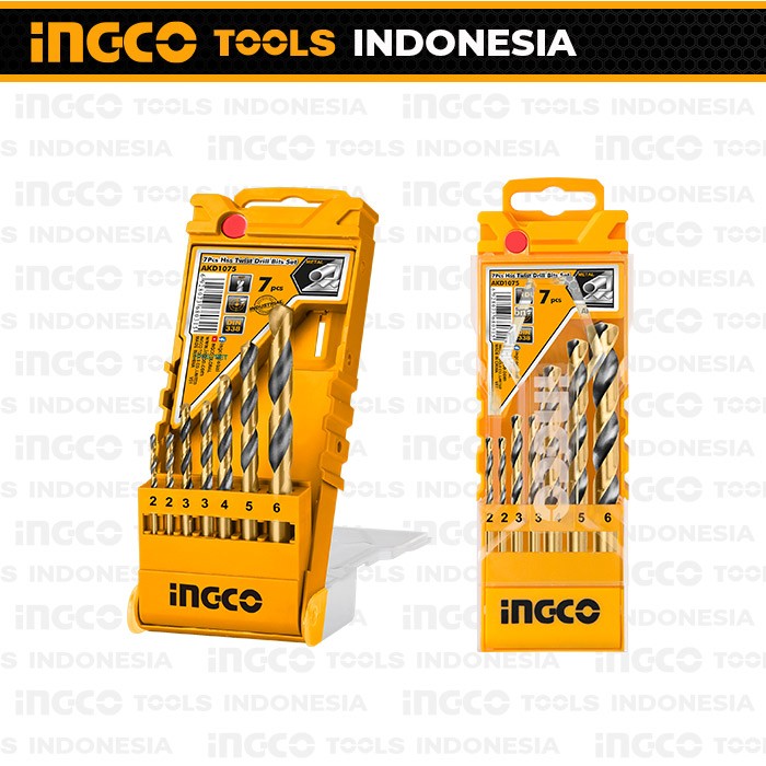 7-Pcs Metal Drill Bits Set (2-6 mm) INGCO AKD1075 Paket Mata Bor Besi