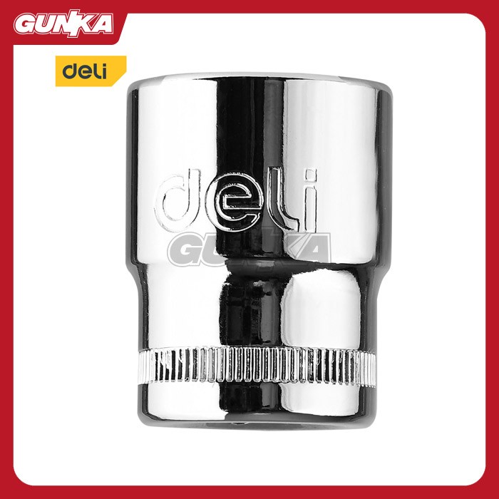 1/2" Hexagonal Socket (24mm) DELI EDQ4024 Kunci Sok Hex Mata Soket Shock Motor Mobil Inch Segi 6 Silver