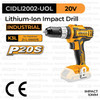 P20S Cordless Impact Drill (10mm) INGCO CIDLI2002-UOL - Bor Tembok Baterai Unit Only