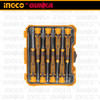 8-Pcs Cr-V Precision Screwdriver Set (13cm) INGCO HKSD0818 Obeng Presisi Set Plus Minus Bintang Magnet Anti Karat Reparasi HP Laptop Gadget