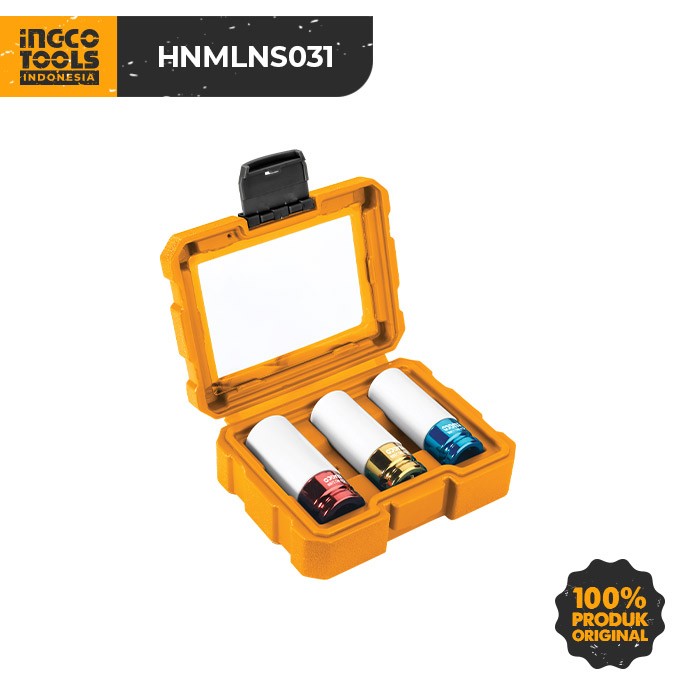 3Pcs Non-Marring Lug Nut (1/2") INGCO HNMLNS031 Kunci Velg Anti Lecet