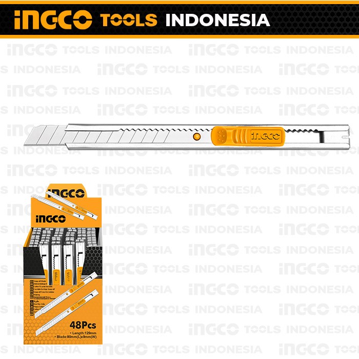 Box Cutter Small (9 mm) INGCO HKNS1806 - Knife Blade Kecil 9mm Retract