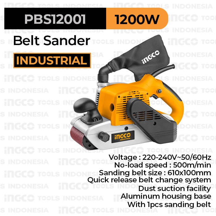Belt Sander (4"/100x610mm) INGCO PBS12001 Mesin Amplas Sabuk Tank Inch