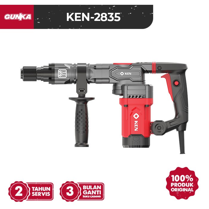 Heavy-Duty Demolition Hammer (SDS-Hex 5.7Kg 9J 1200W) KEN-2835 Mesin Bor Bobok Beton Anti Vibration Kebas Tangan Durable Industrial High-Grade Milwaukee OEM