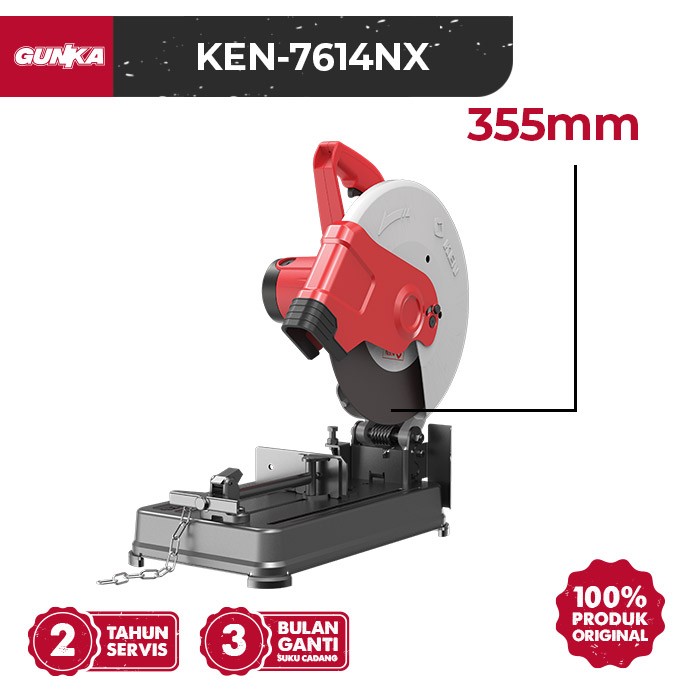 Heavy-Duty Cut-off Saw (14"/355mm 2300W) KEN-7614NX Mesin Cutting Wheel Chop Saw Potong Pipa Besi Tulang Listrik Durable Industrial High-Grade Milwaukee OEM