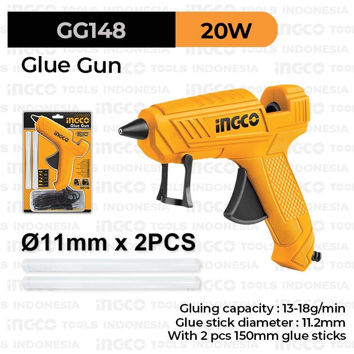 Glue Gun (100 W) INGCO GG148 - Alat Lem Tembak Lilin Bakar