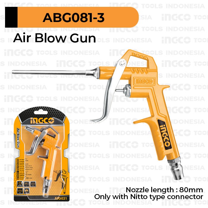 Air Blow Gun (80 mm) INGCO ABG081-3 Semprotan Duster Tiup Peniup Angin
