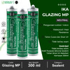 Glazing MP Green (Clear 300 ml Neutral) Silicone Sealant Silikon Silen GLAZING IKA Hijau Lem Kaca & Aluminium Non-Asam Paintable Kualitas WACKER GP-N Kemasan Tabung - Netral Bening