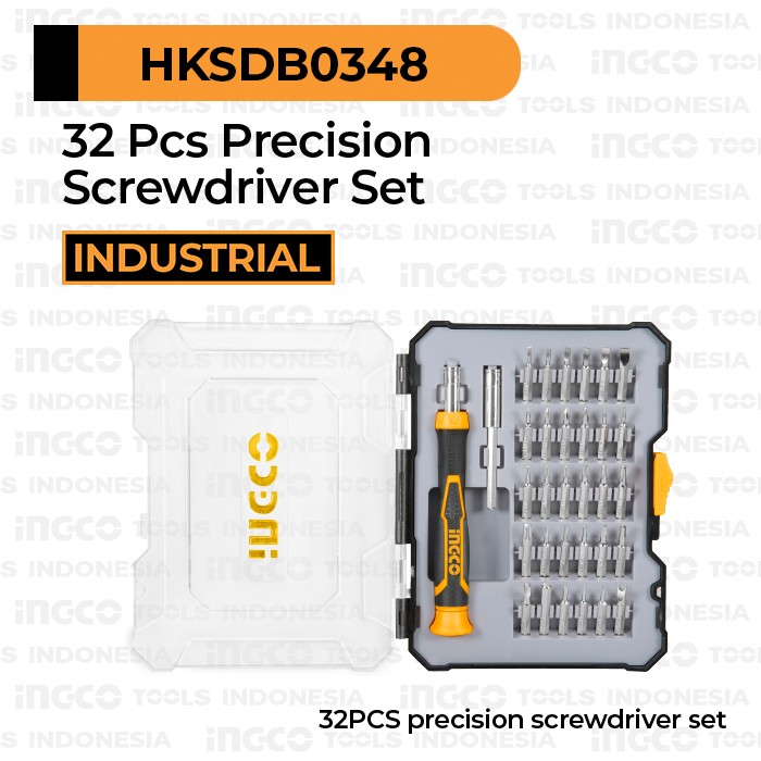 32Pcs Precision Screwdriver Set INGCO HKSDB0348 Obeng Presisi Reparasi