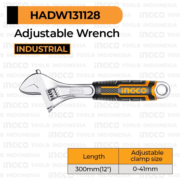 Adjustable Wrench 12" INGCO HADW131128 Kunci Inggris Gagang Karet Inch