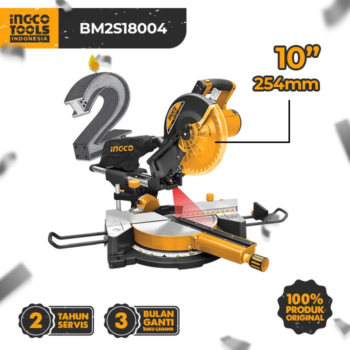 Mitre Saw (10") INGCO BM2S18004 Mesin Miter Mitresaw Gergaji Aluminium