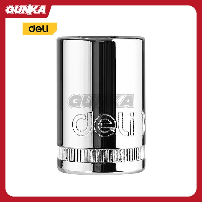 1/2" Hexagonal Socket (18mm) DELI EDQ4018 Kunci Sok Hex Mata Soket Shock Motor Mobil Inch Segi 6 Silver