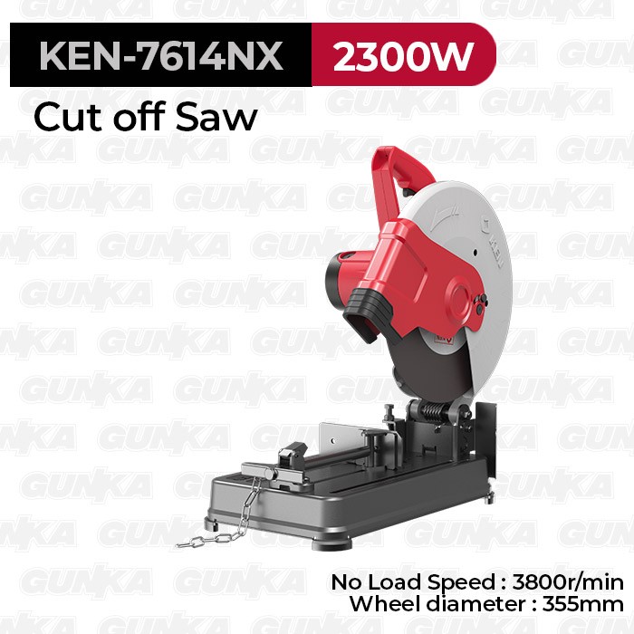 Heavy-Duty Cut-off Saw (14"/355mm 2300W) KEN-7614NX Mesin Cutting Wheel Chop Saw Potong Pipa Besi Tulang Listrik Durable Industrial High-Grade Milwaukee OEM