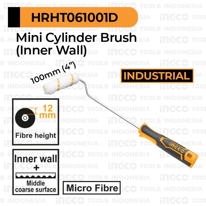 Cylinder Brush Interior 4" INGCO HRHT061001D Gagang Rol Cat Tembok